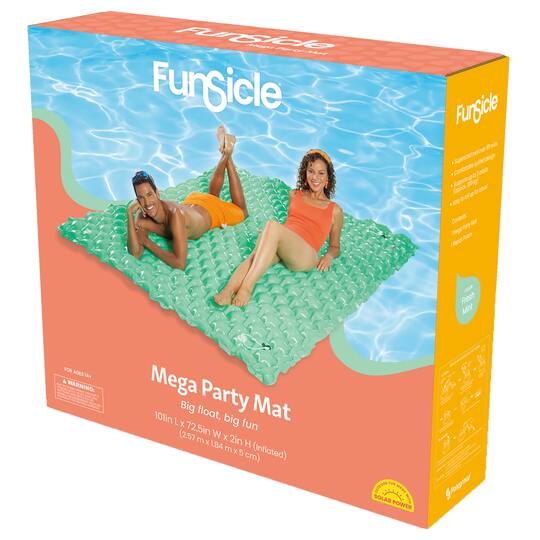 Funsicle 8ft. Fresh Mint Mega Party Mat Inflatable Water Float